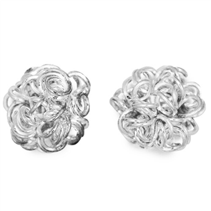 Kulka pleciona / metalowa / srebrna / 8mm / 2szt-5419