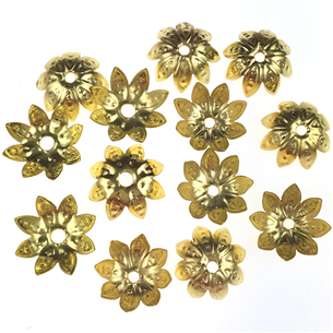 Nakładka ozdobna kwiatek / stop metalu / złoty / 9.5x4mm / 30szt-12098