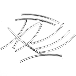 Przekładka rurka dystansowa wygięta / metalowa / srebrna / 30x2mm / 6szt-8319