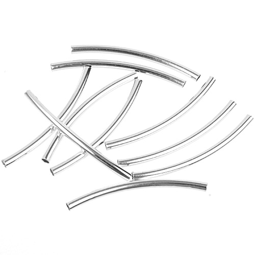 Przekładka rurka dystansowa wygięta / metalowa / srebrna / 30x2mm / 6szt-8319