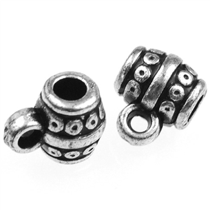 Przekładka z uszkiem / akrylowa / antyczna srebrna / 11x9x7mm / 10szt-8141