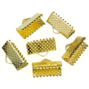 Zaciski końcówki do sznurków rzemieni / metalowe / złote / 13x7x5mm / 10szt-7119