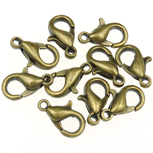 Zapięcie karabinczyki karabińczyki / metalowe / ant.brązowe / 10x6mm / 6szt-7122