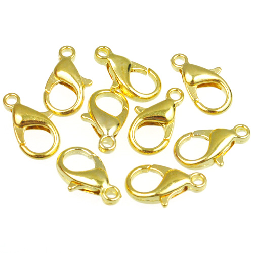 Zapięcie karabinczyki karabińczyki / metalowe / złote / 14x8mm / 4szt-8303