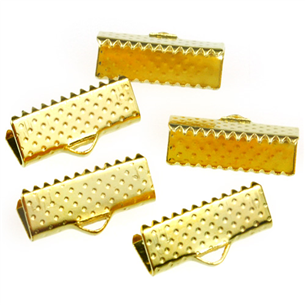 Zaciski końcówki do sznurków rzemieni / metalowe / złote / 16x8x5mm / 10szt-8296