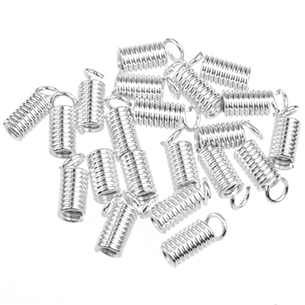 Zacisk sprężynka końcówka do sznurków rzemieni / metalowa / k.srebrny / 8.5x3mm / 20szt-8325