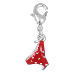 Zawieszka majteczki charms cętkowane majtki 15x10mm / metalowe / czerwone / 1szt-6245