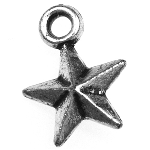 Zawieszka gwiazdka / akrylowa / ant.srebrna / 16x12x5mm / 10szt-7504