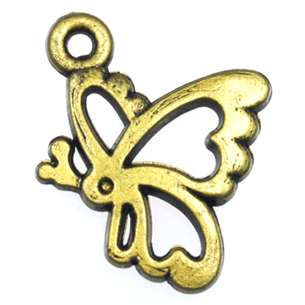 Zawieszka Charms motyl / akrylowa / ant.brąz / 15x15x2mm / 10szt-7502
