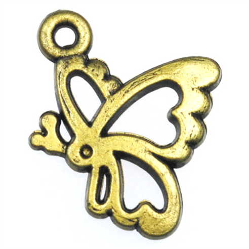 Zawieszka Charms motyl / akrylowa / ant.brąz / 15x15x2mm / 10szt-7502