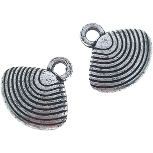 Zawieszka muszelka muszla / akrylowe / srebny / 16x17x6mm / 10szt-11975