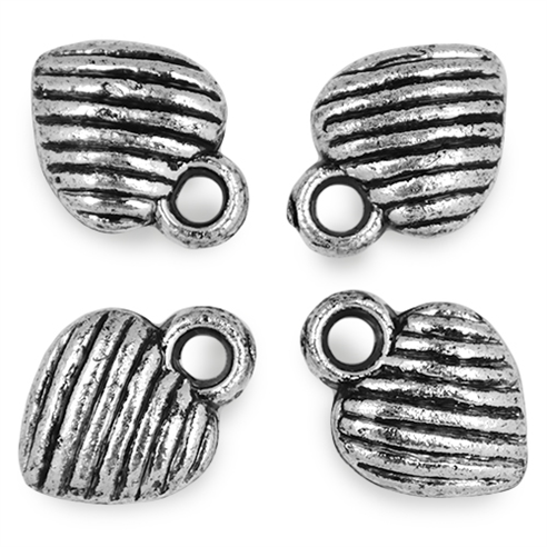 Zawieszka charms serce serduszko / akrylowa / antyczna srebrna / 10mm / 10szt-7248