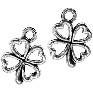 Zawieszka koniczynka / stop metalu / srebrny / 17x12.5 / 2szt-12339