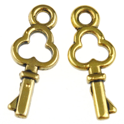 Zawieszka kluczyk / stop metalu / złoty / 16x6mm / 8szt-11471