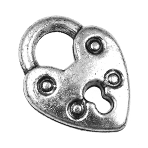 Zawieszka kłódka charms serce wisiorek / akrylowa / 19.5x15x4mm / 6szt-9239