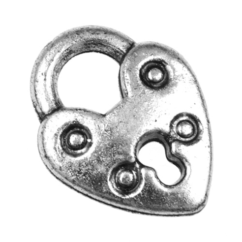 Zawieszka kłódka charms serce wisiorek / akrylowa / 19.5x15x4mm / 6szt-9239