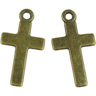 Zawieszka krzyżyk / stop metalu / brązowy / 24x13mm / 2szt-11476