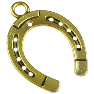 Zawieszka podkowa / stop metalu / złoty / 30x22mm / 2szt-11477