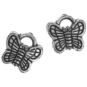 Zawieszka motylek / akrylowe / srebny / 11x3mm / 30szt-11981