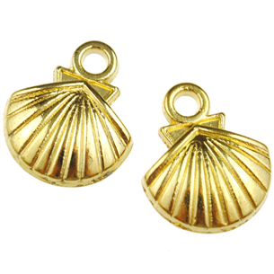 Zawieszka muszla muszelka / stop metalu / złoty / 14x12mm / 4szt-11495