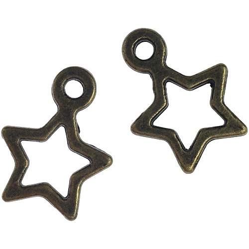 Zawieszka gwiazdka / metalowa / brązowa / 14x10x2mm / 6szt-12019