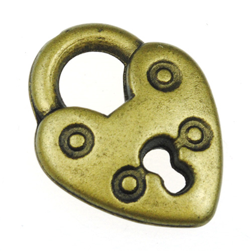 Zawieszka kłódka charms serce wisiorek / akrylowa / 19.5x15x4mm / 6szt-9240