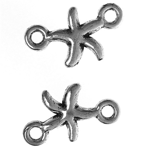 Łącznik rozgwiazda / metalowa / srebrny / 9x16x2mm / 6szt-12024