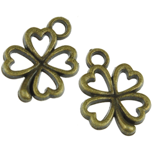 Zawieszka koniczynka / stop metalu / brązowy / 17x12mm / 4szt-11525