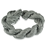 Sznurek pleciony nylonowy topliwy 1mm / szary / 24m