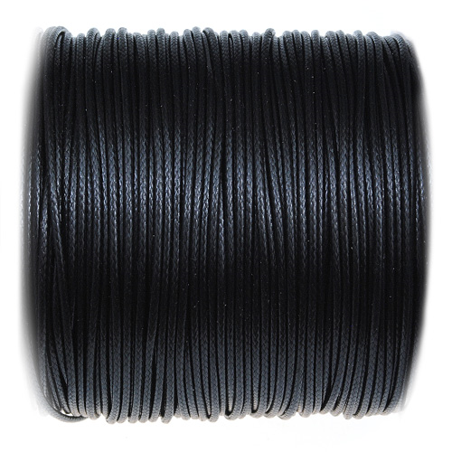 Sznurek jubilerski snake powlekany syntetyczny czarny 1mm rolka 77m-10843