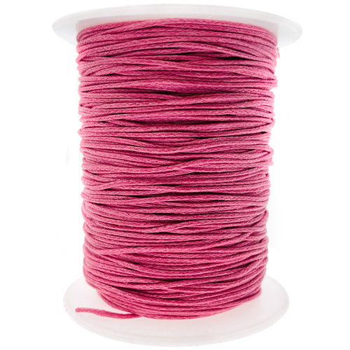 Sznurek woskowany różowy 1mm rolka 90m-12347 Sznurek woskowany różowy 1mm rolka 90m-12347