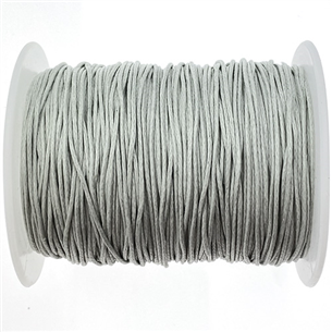 Sznurek woskowany j.szary 1mm rolka 92m-12450