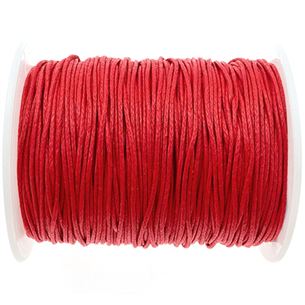 Sznurek woskowany czerwony 1mm rolka 92m-12458