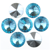 Koraliki RIVOLI do wklejania / akrylowe / niebieskie / 8mm / 5,0g / 50szt