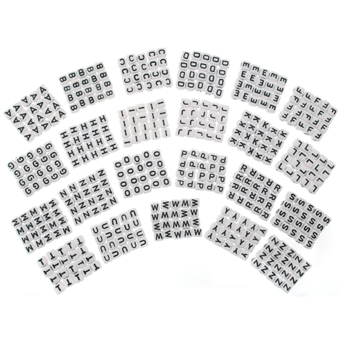 Koraliki litera A-Z modułowe / akrylowe / biały / 6x6mm / 460szt-12229