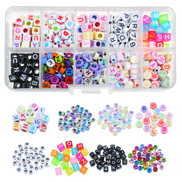 Zestaw mix literek w organizerze / akrylowe / 370szt-10941