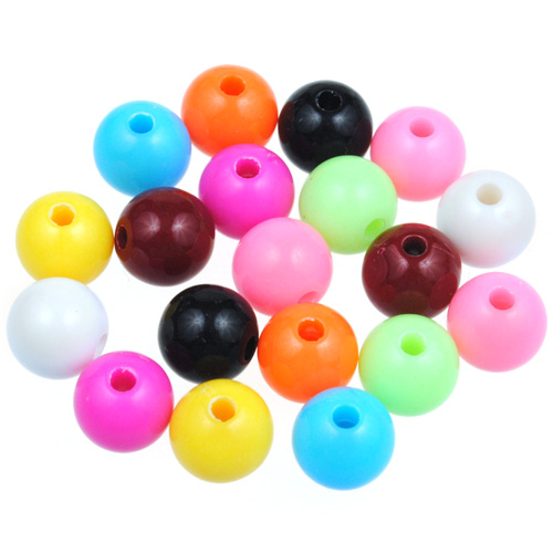 Miks koraliki kulki gładkie / akrylowe / 8mm / 25,5g / 100szt-12573