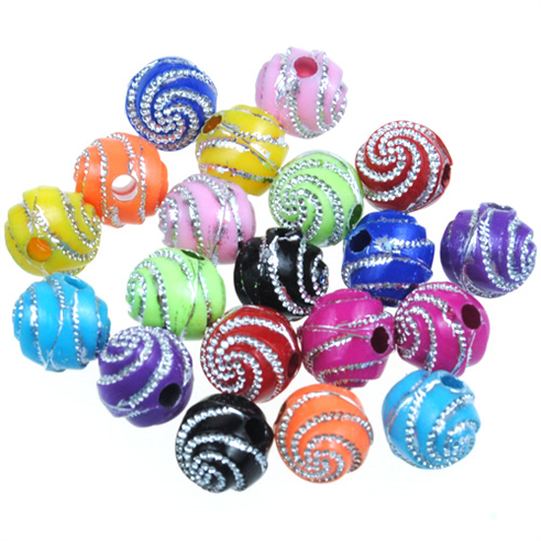 Miks koraliki kulki kwiatki róże / akrylowe / 8mm  / 23,2g / 100szt-7970