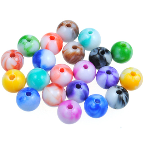 Miks koraliki kulki dwukolorowe / akrylowe / 8mm / 25,7g / 100szt-7977