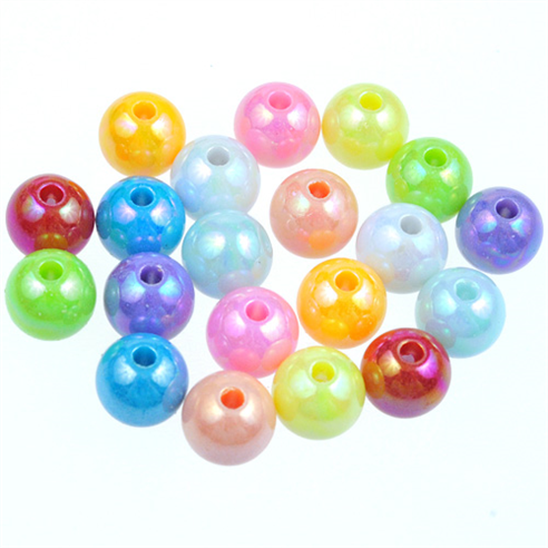 Miks koraliki kule opalizujące kulki / akylowe / 8mm / 26,0g / 100szt-7975