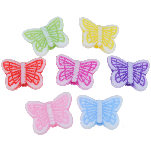 Miks koraliki motylki motyle / akrylowe / 11x15x4mm / 50szt-9275