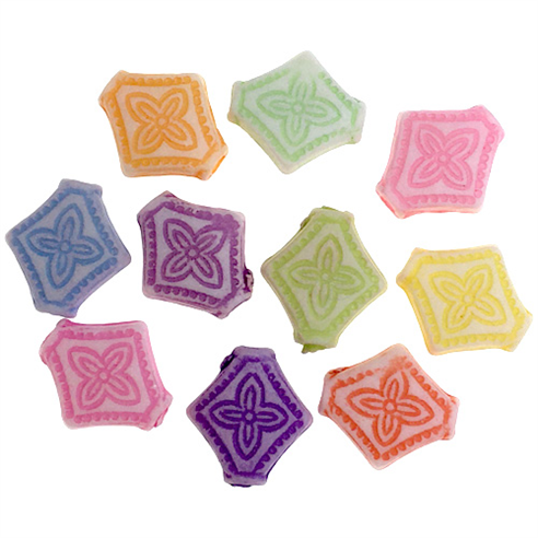 Miks koraliki romby / akrylowe / 9x3mm / 20,6g / 100szt-11971