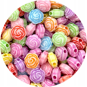 Miks koraliki kwiatki róże / akrylowe / 7.5x5mm / 16,0g / 100szt-12604