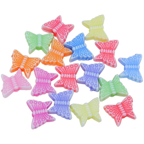 Miks koraliki motylki motyle / akrylowe / 7x9x3mm / 14,6g / 100szt-9280