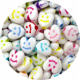 Miks koraliki serca / akrylowe / 7x7x3.5mm / 11,6g / 100szt-12616