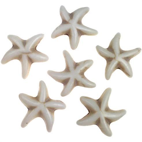 Koraliki rozgwiazda / syntetyczny / ecru / 14x5mm / 20szt-11956