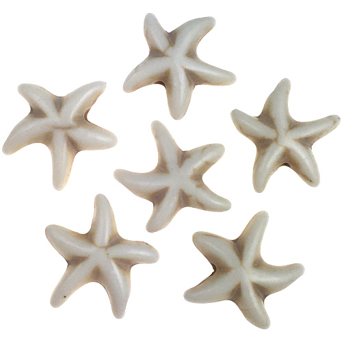 Koraliki rozgwiazda / syntetyczny / ecru / 14x5mm / 20szt-11956