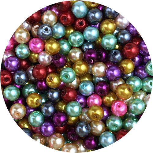 Miks koraliki perełki / szklane / multikolor / 6mm / 28,0g / 100szt-12034