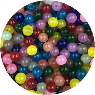 Miks koraliki jadeitowe / szklane / multikolor / 6mm / 29,5g / 100szt-12049