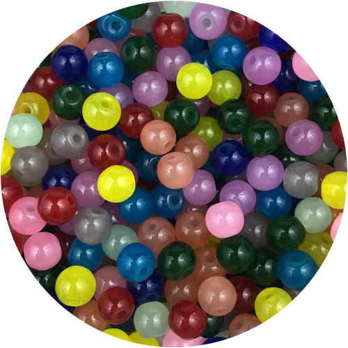Miks koraliki jadeitowe / szklane / multikolor / 6mm / 29,5g / 100szt-12049 Miks koraliki jadeitowe / szklane / multikolor / 6mm / 29,5g / 100szt-12049